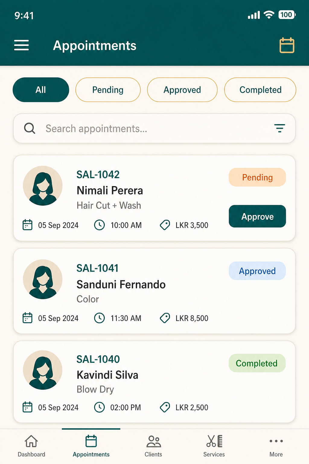 Appointments in the owner app